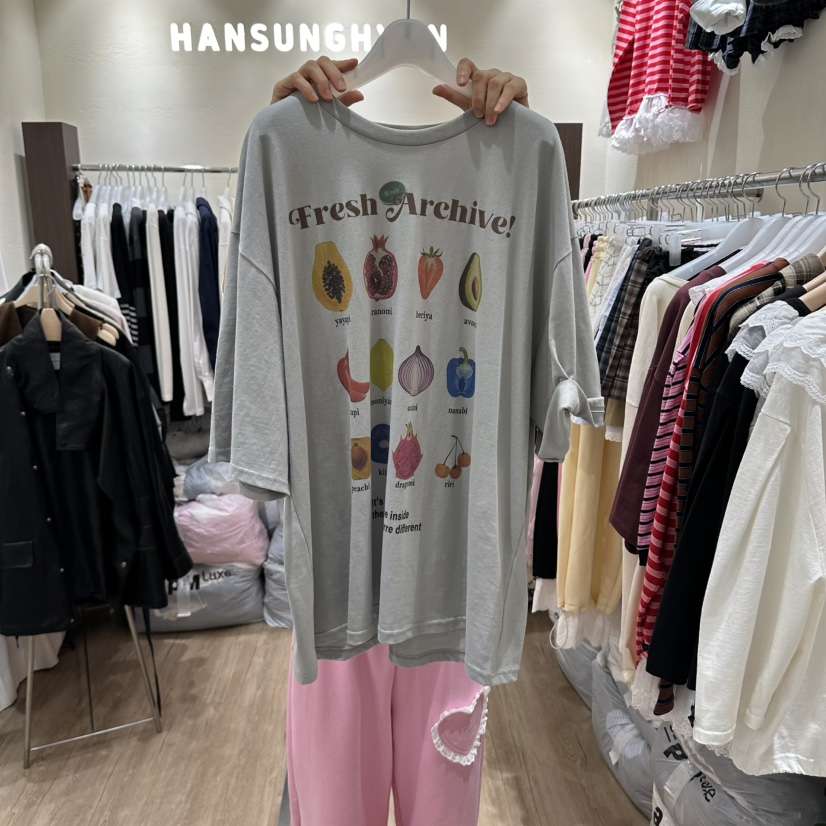 HANSUNGHYUN韓國代購女裝新款熱賣休閑時尚人氣真品T恤寬松HANSUNGHYUNT恤
