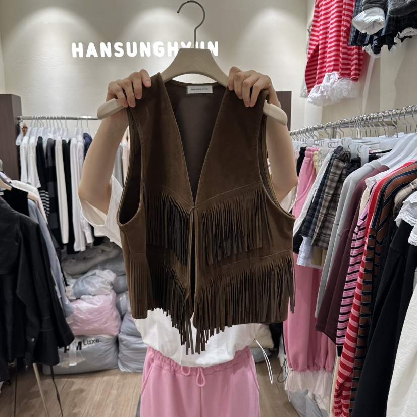 HANSUNGHYUN韓國直郵女裝新品真品熱賣人氣時尚推薦馬甲流蘇HANSUNGHYUN馬甲