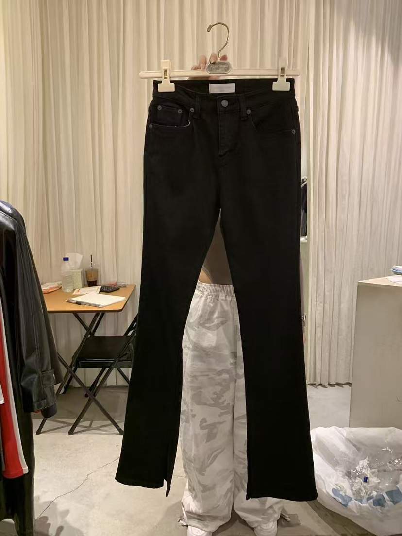 PAPERMOON韓國代購女裝新品推薦真品休閑人氣休閑褲喇叭開衩paper moon休閑褲