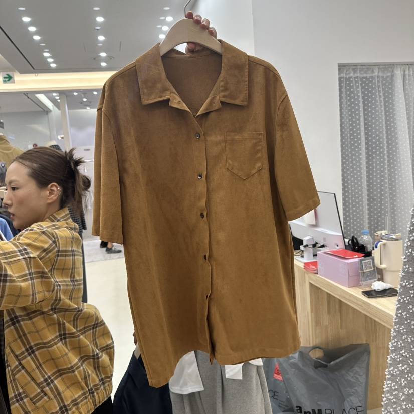 NEEEEDS韓國代購女士新品人氣休閑真品時尚襯衫蕾絲衫絨面革NEEEEDS襯衫/蕾絲衫
