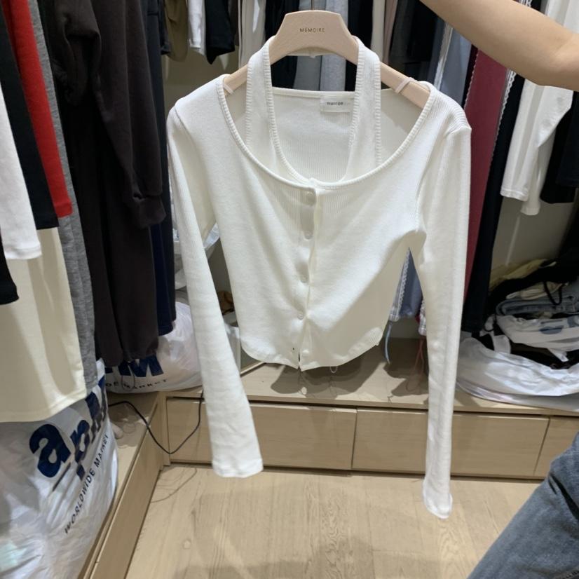 MONROE韓國代購女裝新款熱賣休閑真品人氣推薦長袖T恤假兩件MONROE長袖T恤