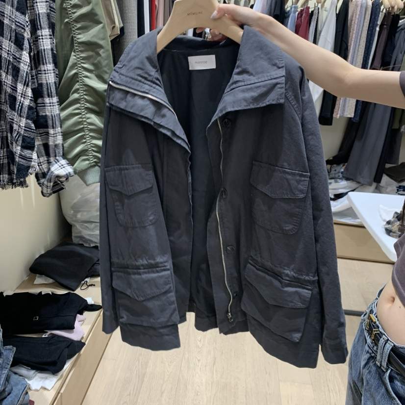 MONROE韓國代購女士新品真品休閑推薦人氣時尚夾克口袋水洗MONROE夾克