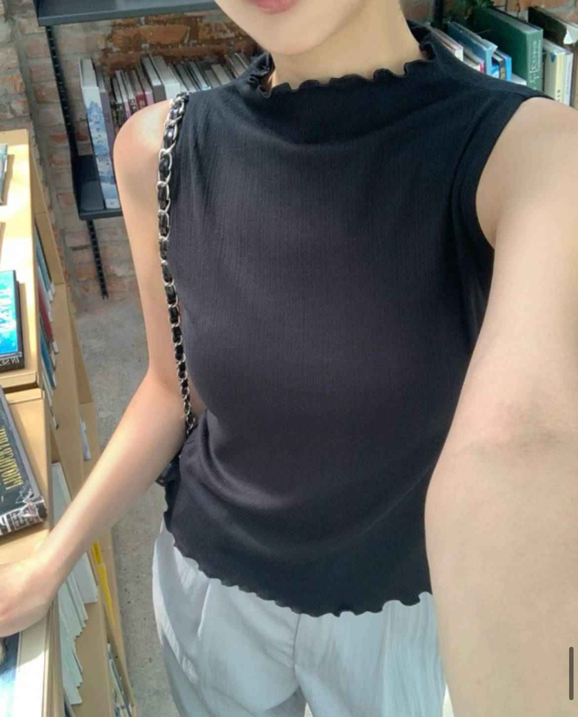 WAYBETTER東大門直郵女裝新品真品休閑人氣吊帶背心半領無袖WAYBETTER吊帶/背心