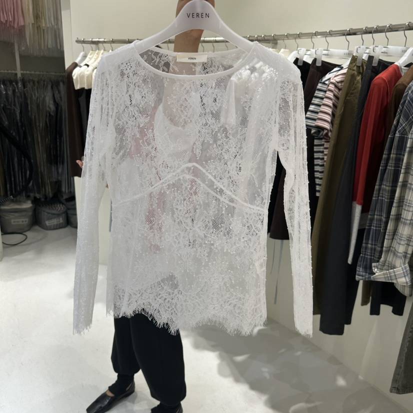 VEREN東大門代購女士新款人氣熱賣真品推薦時尚襯衫蕾絲衫VEREN襯衫/蕾絲衫