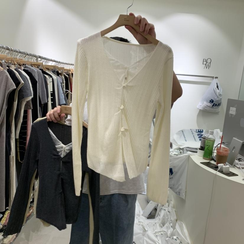 BY BOMI韓國代購女裝新品推薦休閑長袖T恤假兩件蕾絲開衫BY BOMI長袖T恤