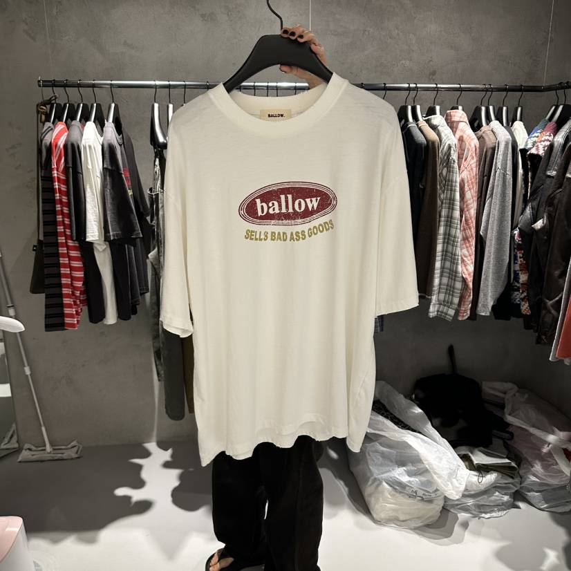 BALLOW STUDIO韓國直郵女裝新品休閑人氣真品推薦T恤復古BALLOW STUDIOT恤