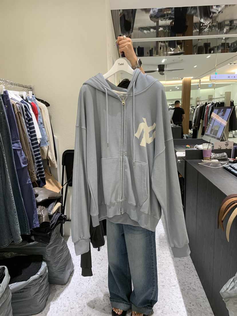 TAERI韓國代購女裝新品休閑推薦時尚人氣熱賣衛衣拉鏈連帽衫TAERI衛衣