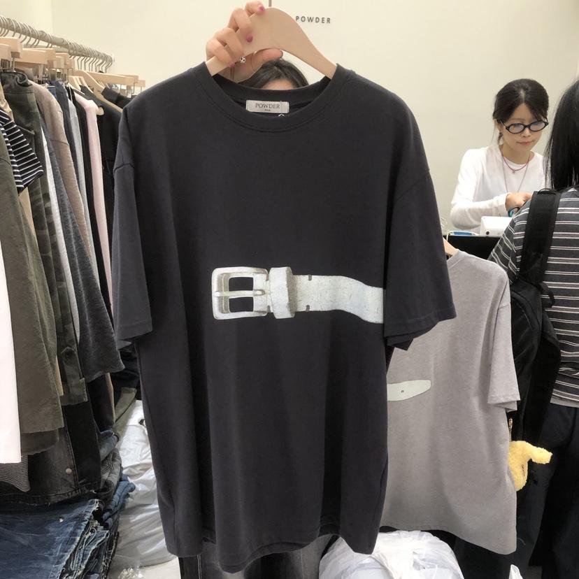 POWDER東大門代購女士新品熱賣人氣推薦休閑時尚真品T恤腰帶POWDERT恤