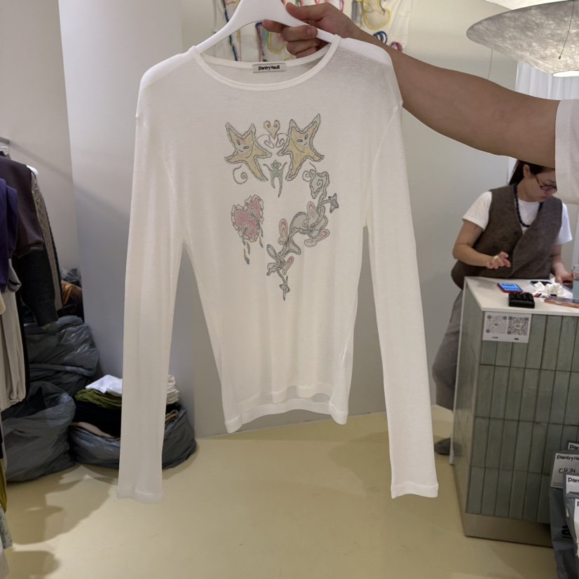 PANTRY HAUS韓國直郵女士新款時尚熱賣人氣真品長袖T恤印花PANTRY HAUS長袖T恤