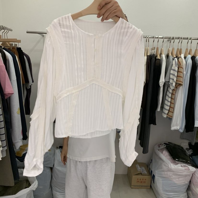 LELEN韓國直郵女士新品時尚人氣熱賣休閑推薦真品襯衫蕾絲衫LELEN襯衫/蕾絲衫