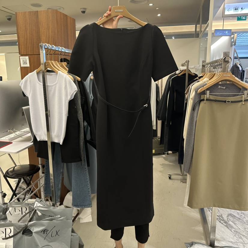 MER東大門實拍女裝新款時尚熱賣真品推薦休閑連衣裙含腰帶MER/ANGELO BIANCO連衣裙