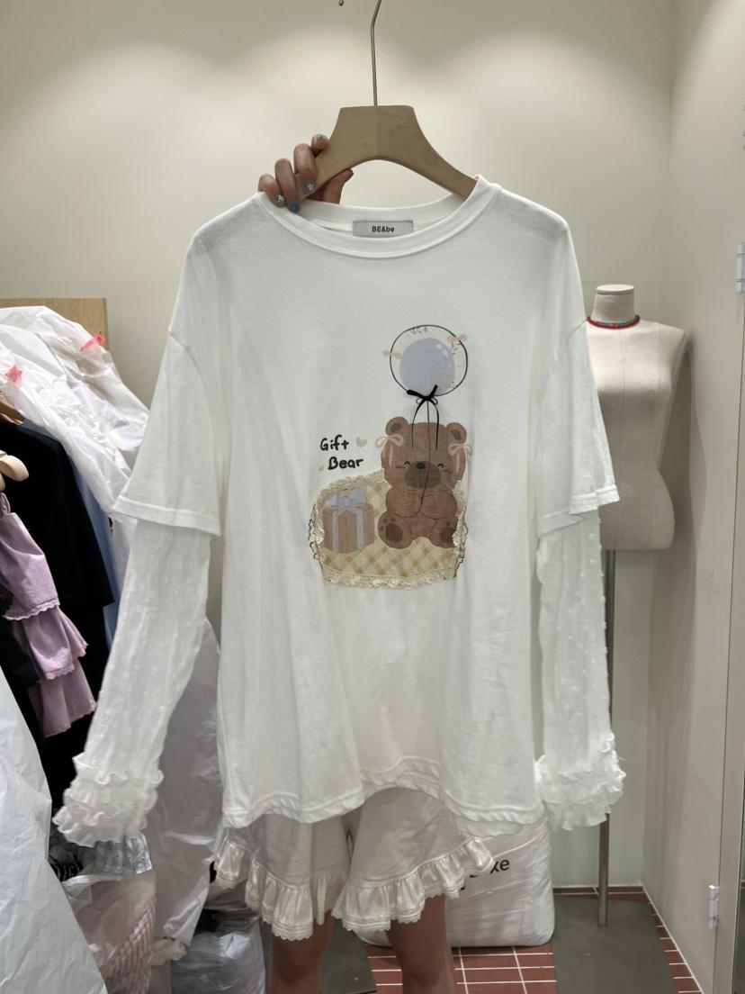 BE&amp;BE東大門實拍女裝新品真品推薦人氣休閑熱賣長袖T恤BE&amp;BE長袖T恤
