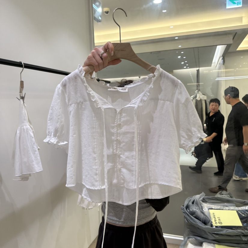 VEGETABLE東大門直郵女士新款真品休閑人氣熱賣襯衫蕾絲衫VEGETABLE襯衫/蕾絲衫