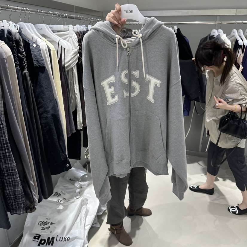 TILDE韓國代購女士新款真品休閑熱賣時尚推薦衛衣拉鏈連帽衫TILDE衛衣