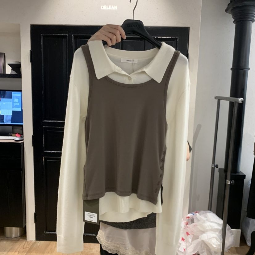 ORLEAN韓國代購女士新品時尚人氣推薦休閑吊帶背心不含內搭ORLEAN吊帶/背心
