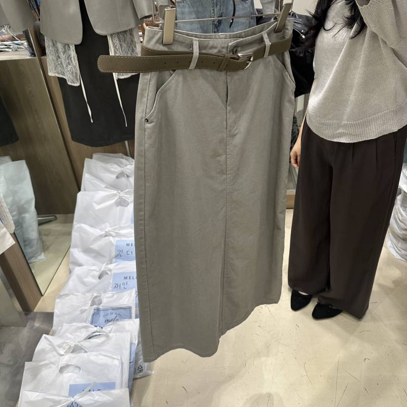 MELO東大門實拍女士新品熱賣真品時尚推薦長裙含腰帶系帶棉MELO長裙