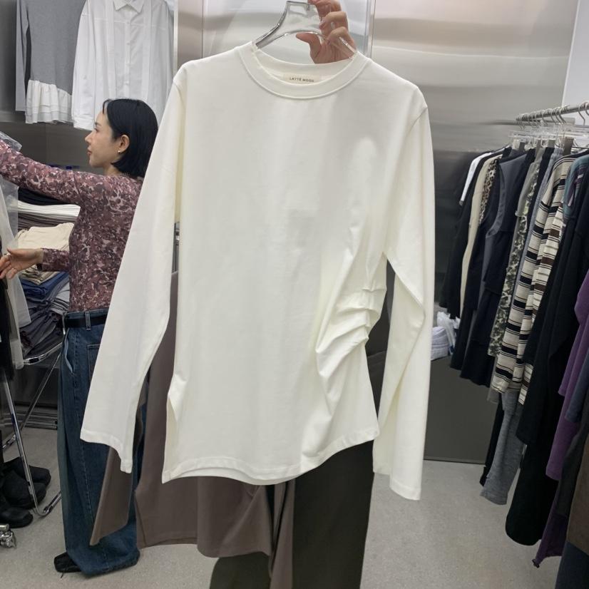 LATTEMOOD韓國直郵女士新款真品時尚休閑推薦熱賣長袖T恤LATTEMOOD長袖T恤