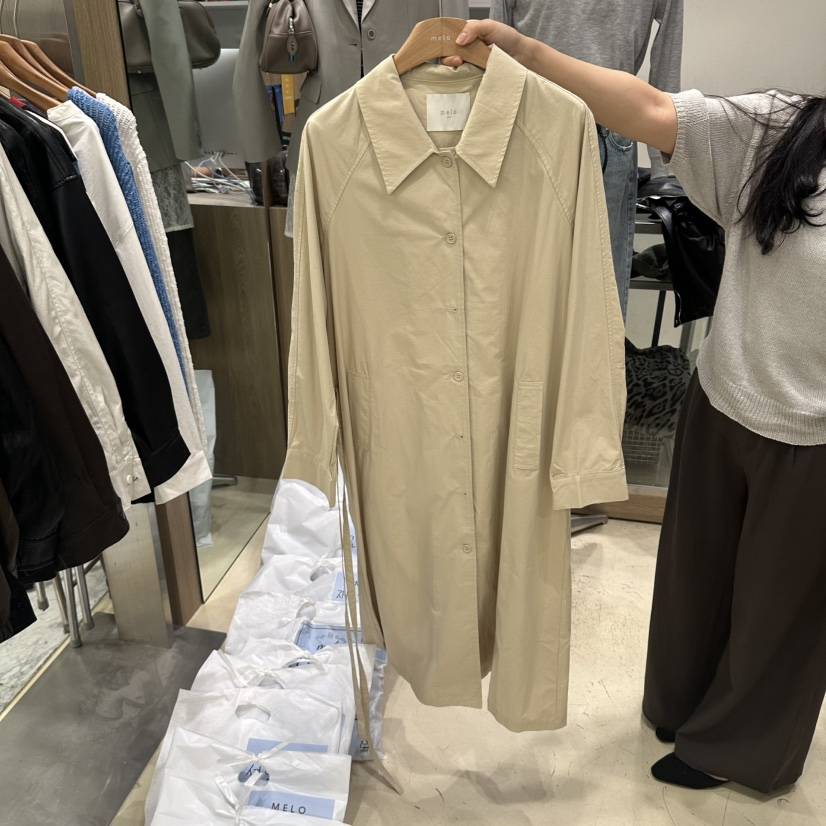 MELO東大門直郵女裝新品時尚人氣推薦休閑熱賣真品長款風衣MELO長款風衣