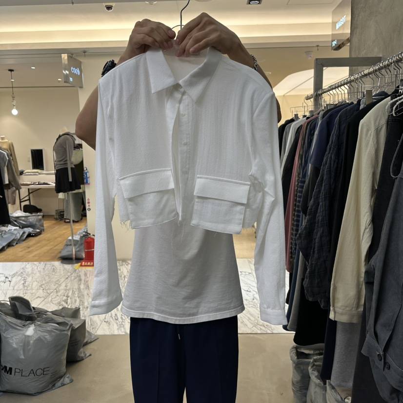 MAGOT韓國直郵女士新品時尚推薦熱賣休閑人氣襯衫蕾絲衫口袋MAGOT襯衫/蕾絲衫