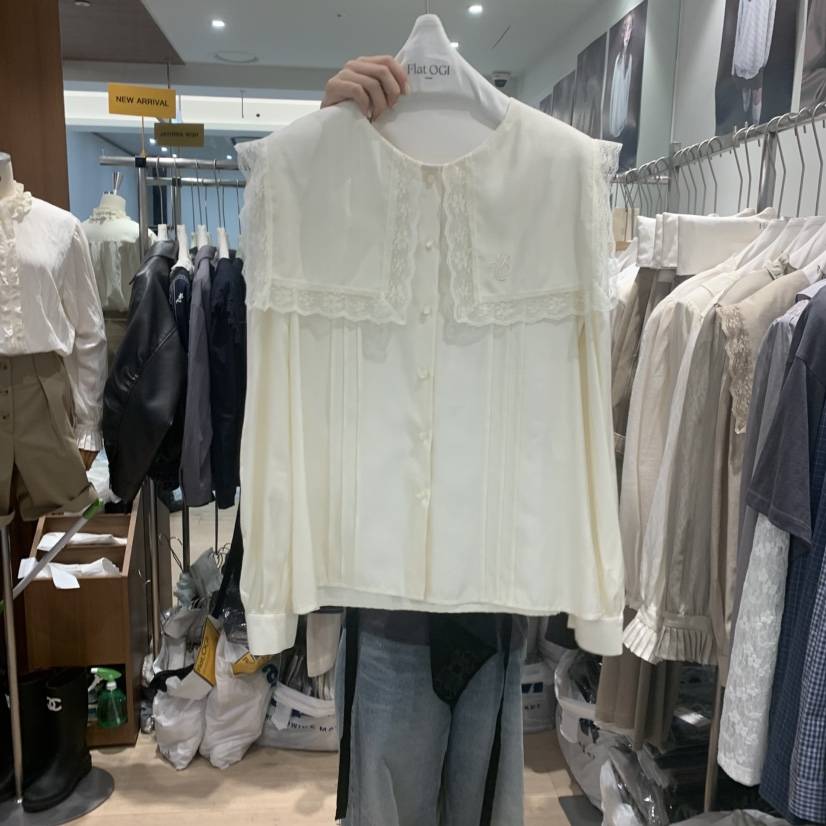 FLAT OGI東大門直郵女士新品熱賣時尚推薦休閑襯衫蕾絲衫FLat OGI襯衫/蕾絲衫