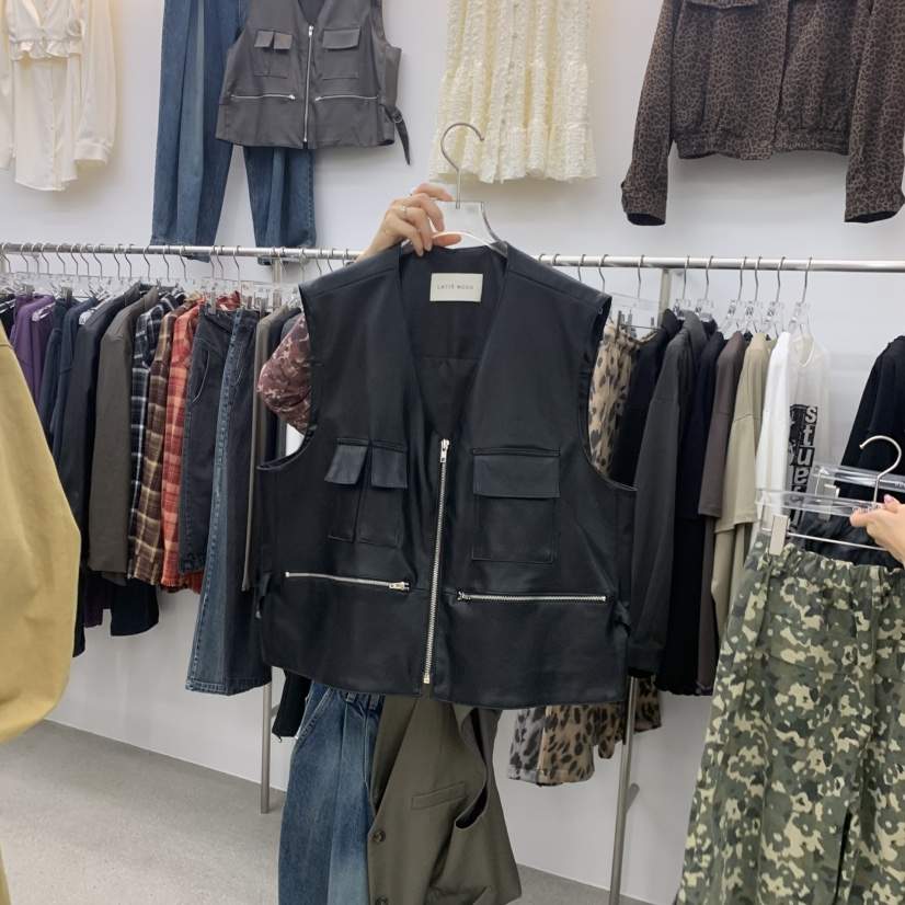 LATTEMOOD韓國代購女裝新品真品熱賣推薦時尚人氣休閑馬甲LATTEMOOD馬甲