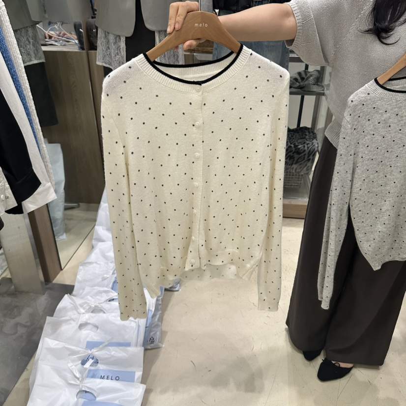 MELO東大門直郵女裝新品時尚熱賣人氣推薦休閑開衫圓點開衫MELO開衫