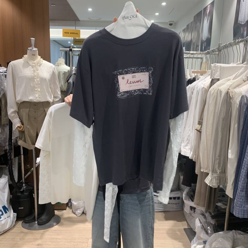 FLAT OGI東大門直郵女裝新品時尚推薦真品長袖T恤假兩件FLat OGI長袖T恤