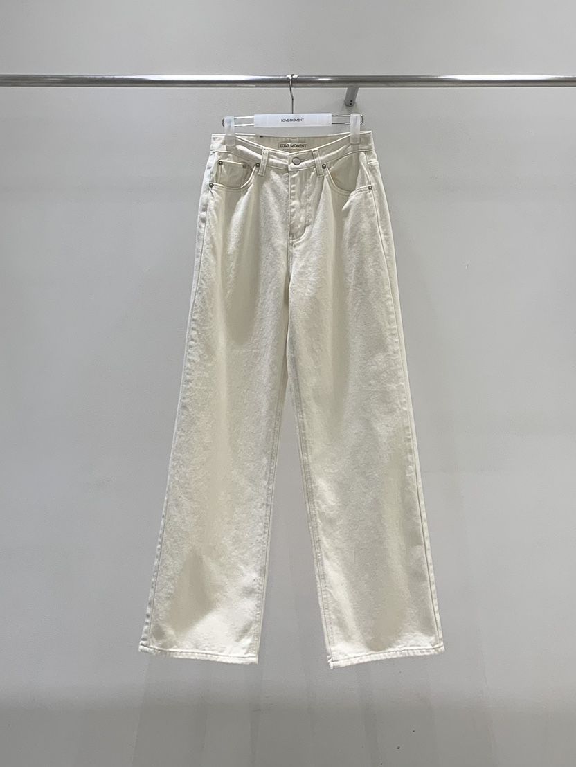LOVE MOMENT韓國直郵女士新品真品時尚休閑休閑褲直筒牛仔LOVE MOMENT休閑褲