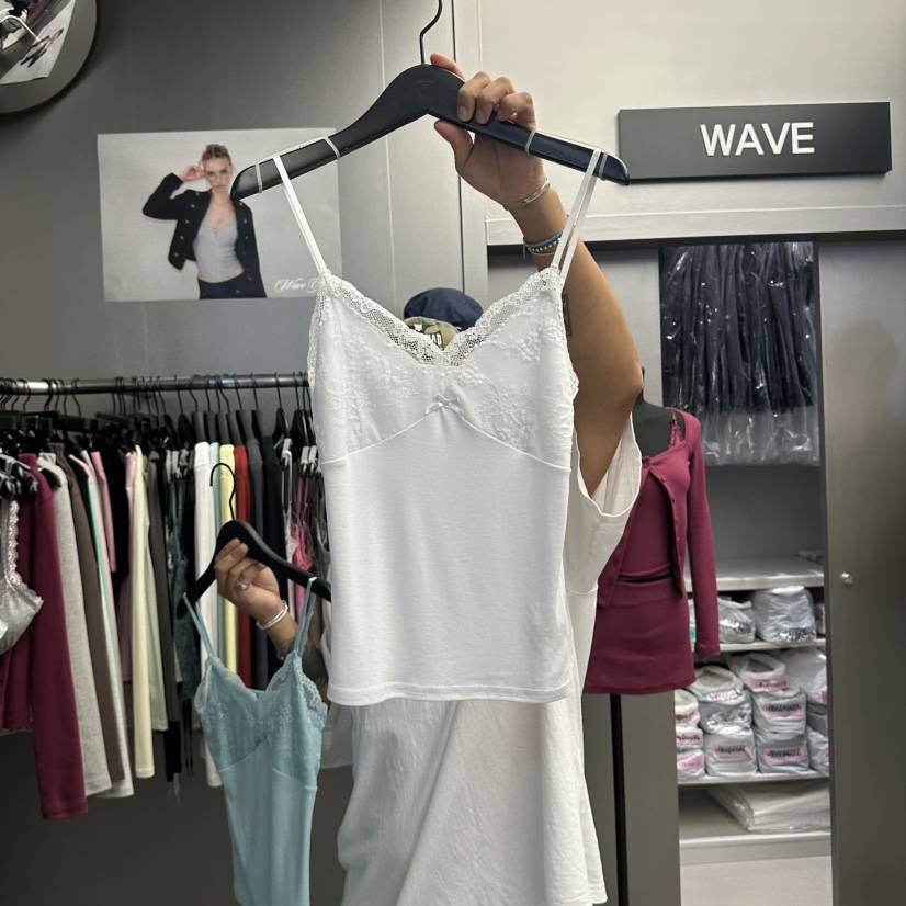 WAVE韓國代購女裝新品休閑推薦時尚真品吊帶背心蕾絲無袖WAVE吊帶/背心