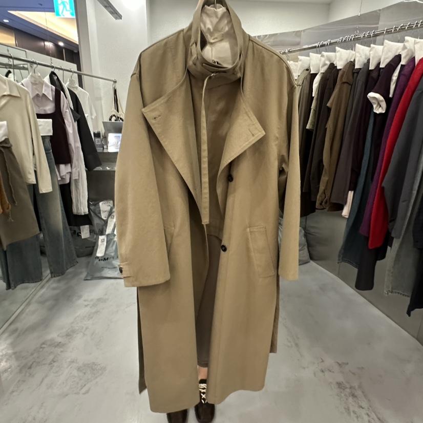 PAVEL東大門直郵女士新品時尚人氣真品長款風衣含腰帶連帽衫PAVEL長款風衣