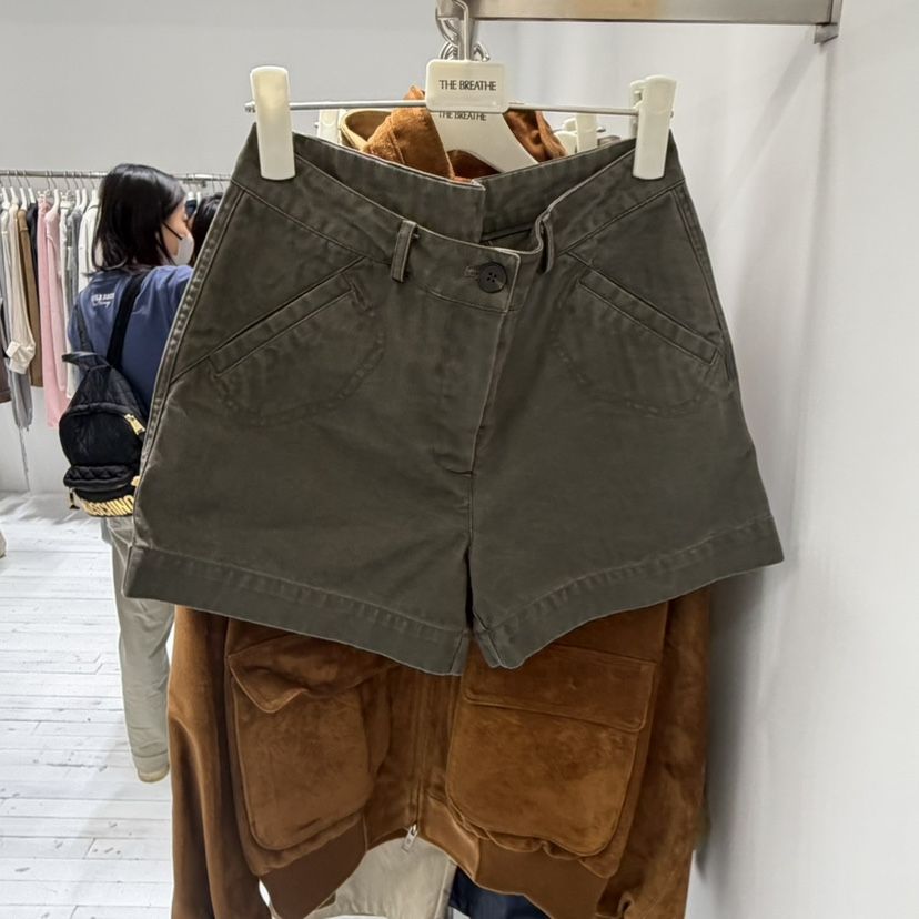 BREATHE東大門實拍女裝新品推薦人氣休閑真品熱賣短褲人字紋BREATHE短褲