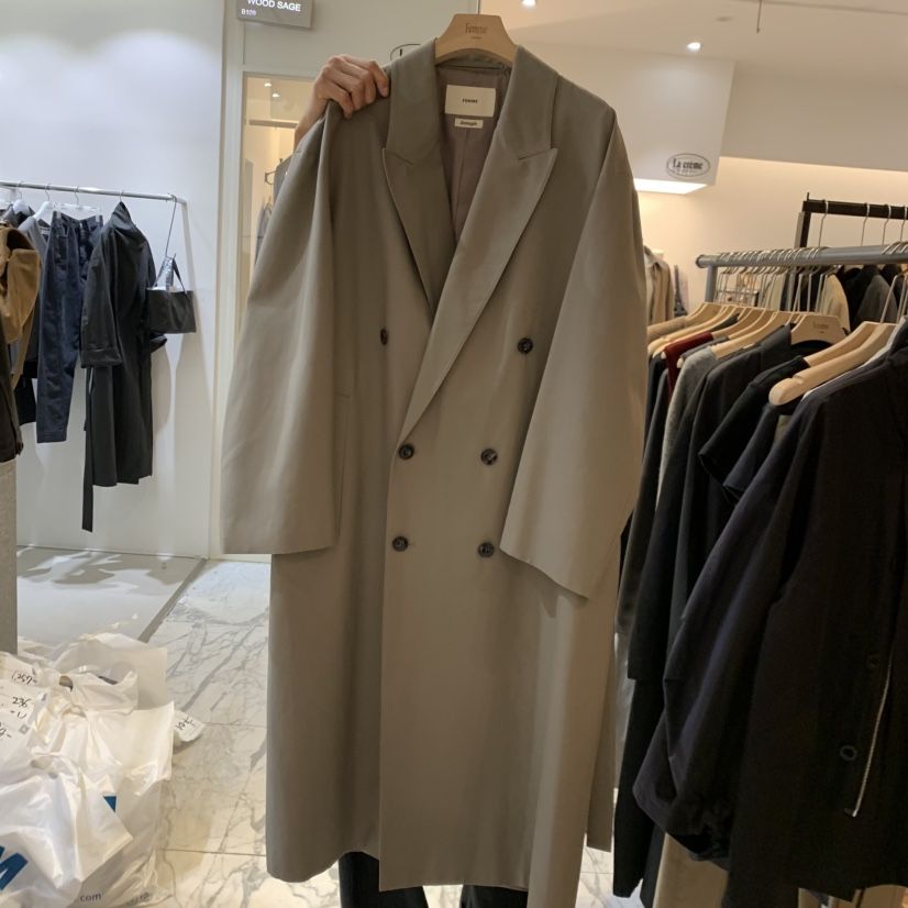 LA MAGIE FEMME東大門代購女士新款真品長款風衣含腰帶Lamagie Femme長款風衣