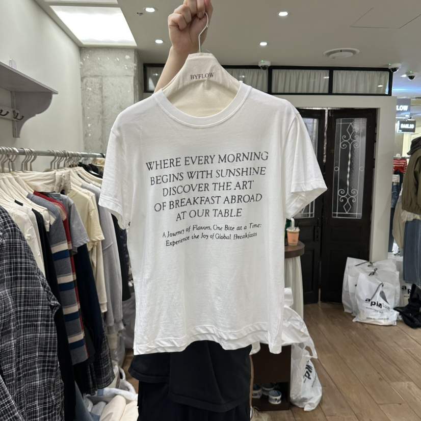 BY FLOW韓國直郵女士新品真品時尚熱賣休閑人氣推薦T恤BY FLOWT恤