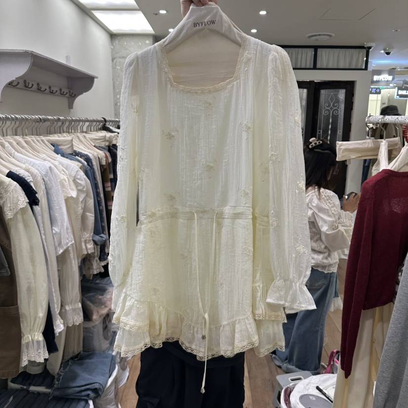 BY FLOW東大門代購女士新品熱賣人氣休閑推薦連衣裙OPS刺繡BY FLOW連衣裙