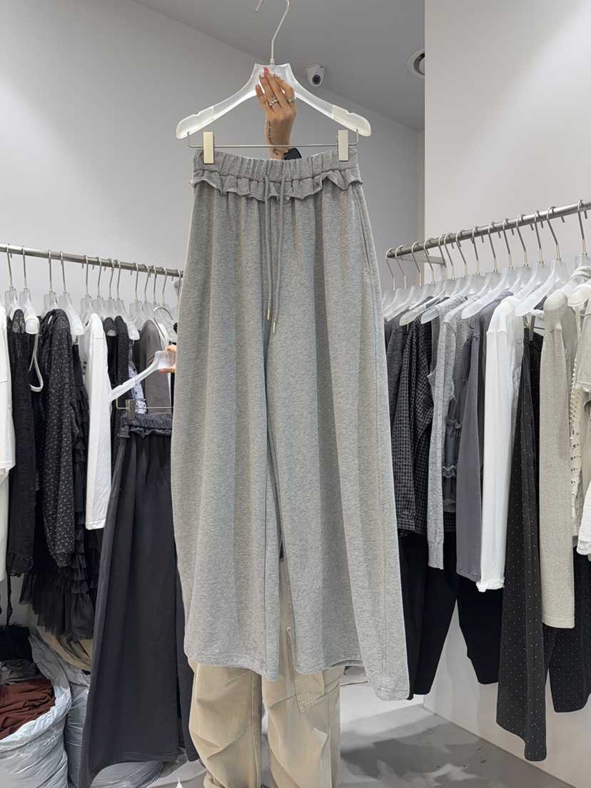 LOOKK/MIMME韓國代購女裝新品人氣熱賣時尚休閑休閑褲褶邊LOOKK/MIMME休閑褲