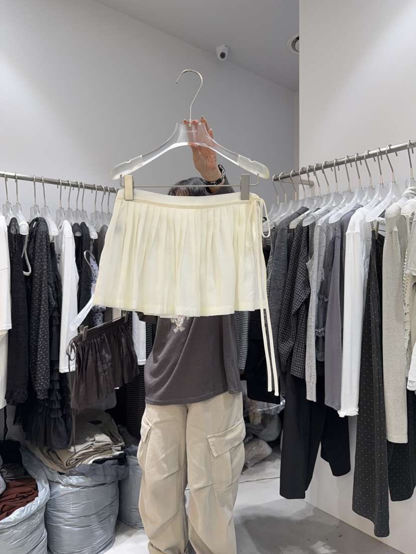 LOOKK/MIMME東大門實拍女裝新品休閑熱賣人氣短裙絲綢層疊LOOKK/MIMME短裙