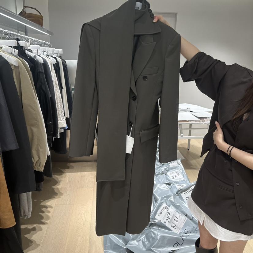 FAVOR-P韓國直郵女士新品推薦休閑真品熱賣時尚長款風衣FAVOR-P長款風衣