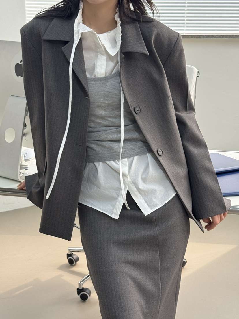 LE ETOILE東大門實拍女士新品熱賣時尚推薦西裝西服人字紋Le etoile西裝/西服