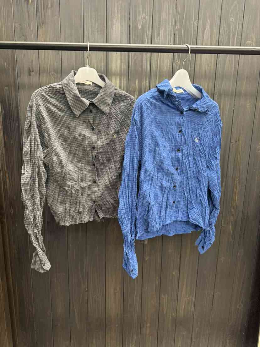 LE ETOILE韓國直郵女裝新款真品推薦襯衫蕾絲衫格子短款Le etoile襯衫/蕾絲衫