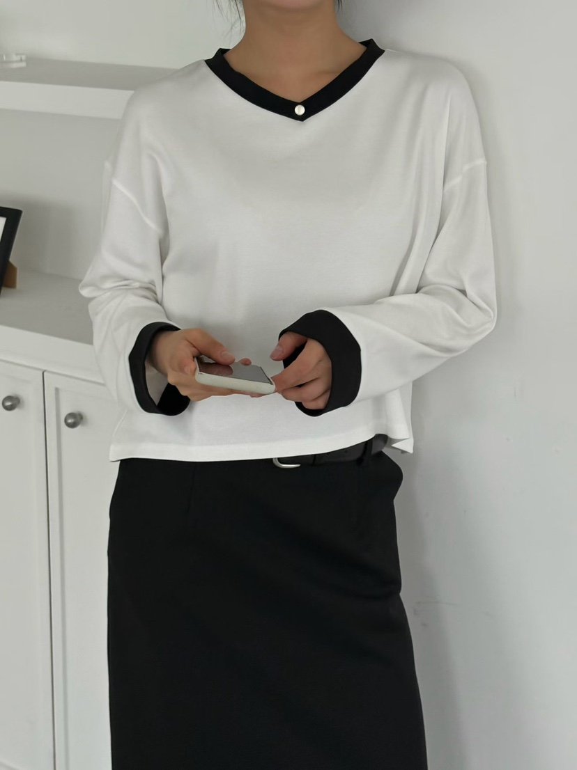 BINUS東大門代購女裝新品人氣推薦真品時尚休閑職業長袖T恤BINUS長袖T恤