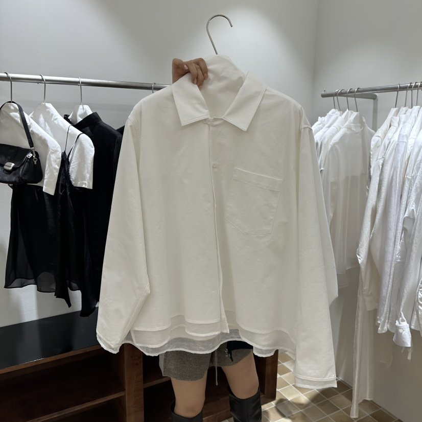 MYNAMEIS/AIME HOPE MAKE韓國直郵女裝新品時尚襯衫蕾絲衫雙層MYNAMEIS/AIME HOPE MAKE襯衫/蕾絲衫