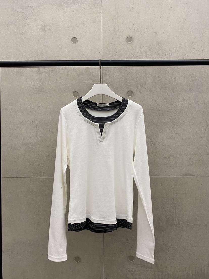 MUCH MORE/JACKPOT韓國代購女裝新品人氣長袖T恤假兩件MUCH MORE/JACKPOT長袖T恤