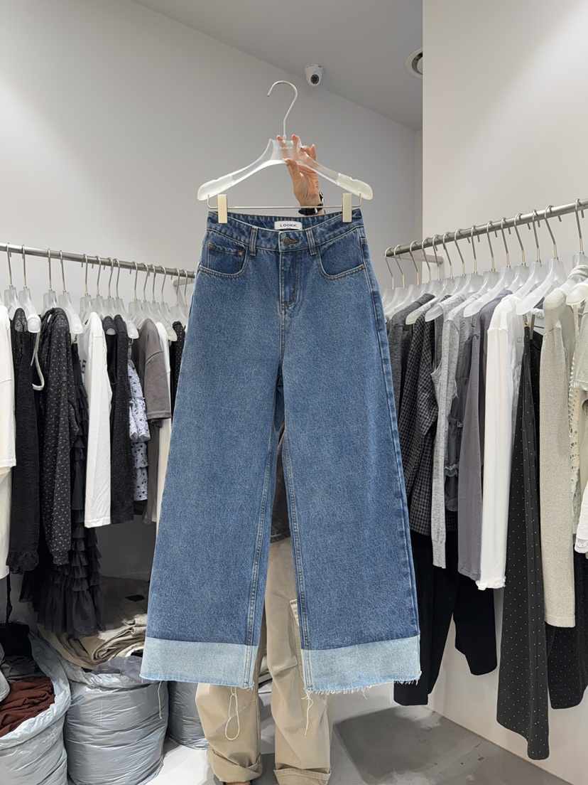 LOOKK/MIMME東大門代購女士新款熱賣時尚真品牛仔褲撞色LOOKK/MIMME牛仔褲