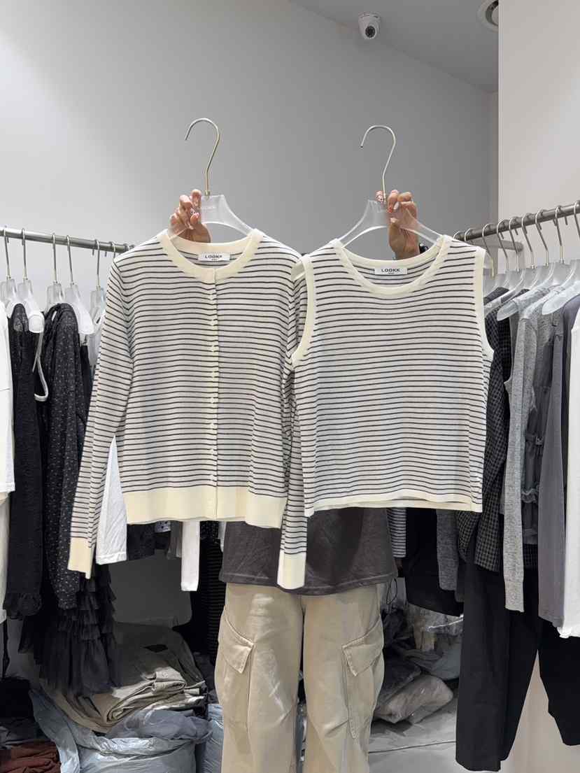 LOOKK/MIMME韓國代購女裝新款推薦人氣套裝圓領開衫無袖LOOKK/MIMME套裝