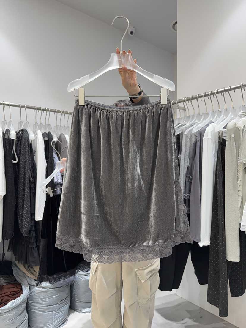 LOOKK/MIMME韓國代購女裝新品真品休閑半身裙中短裙絲絨LOOKK/MIMME半身裙/中短裙