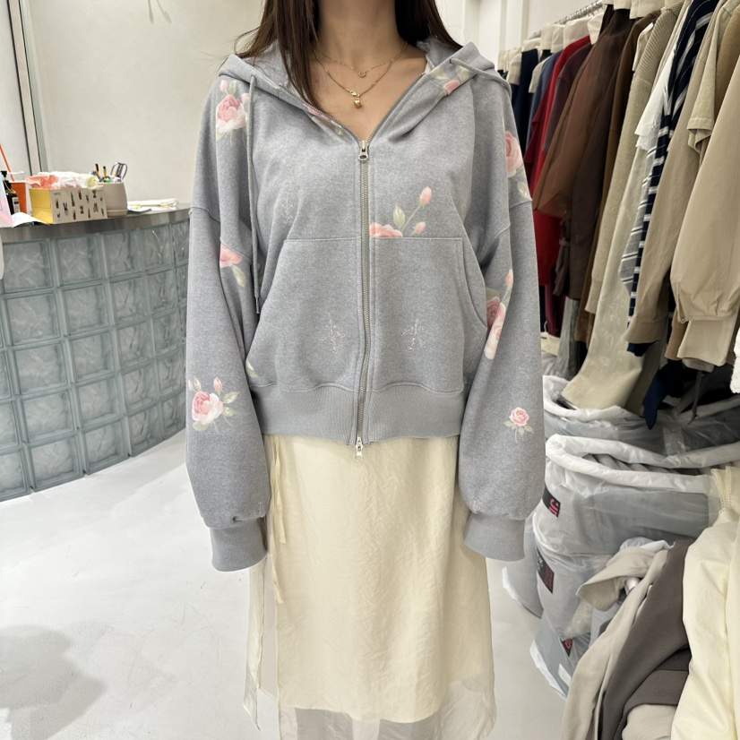 JUDYQUE東大門直郵女士新款熱賣時尚推薦休閑衛衣拉鏈花朵JUDYQUE衛衣