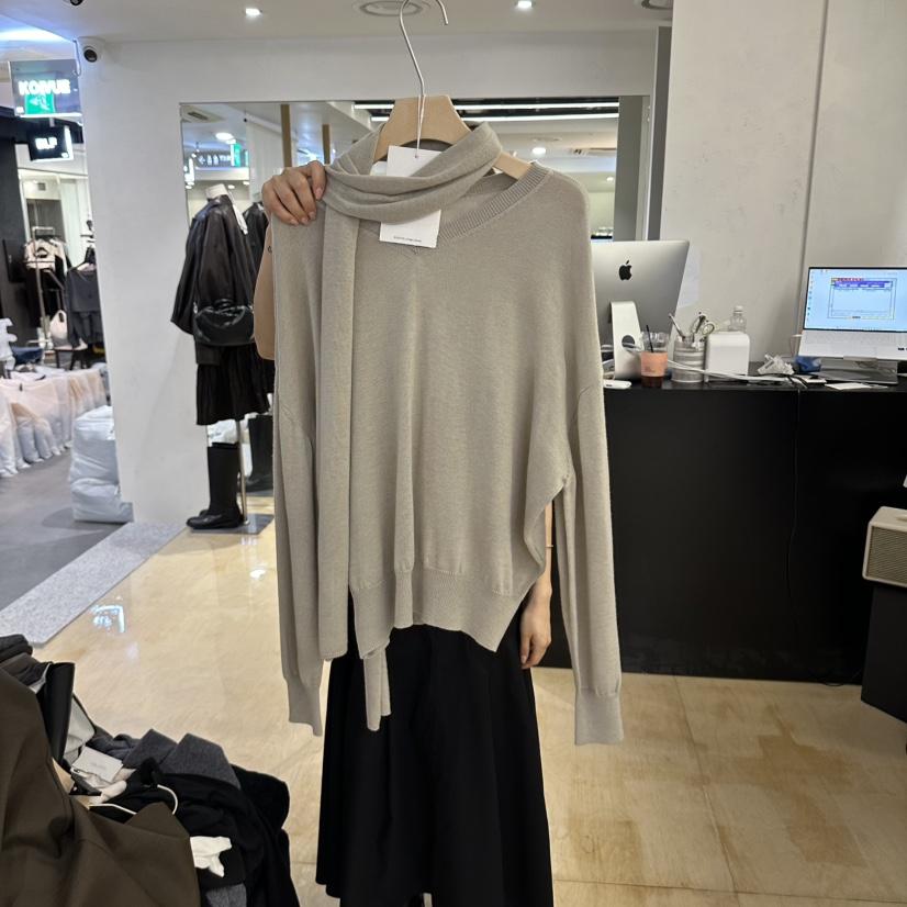 KOIVUE韓國代購女士新品真品推薦人氣時尚休閑針織衫含圍巾KOIVUE針織衫