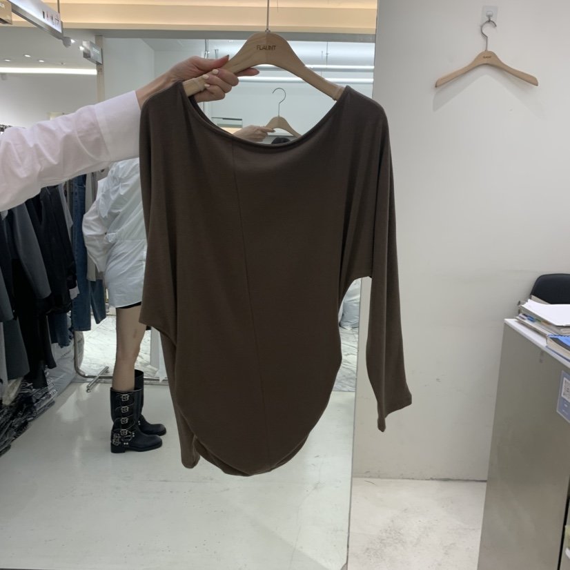 FLAUNT韓國代購女士新款休閑時尚人氣熱賣推薦長袖T恤不對稱FLAUNT長袖T恤