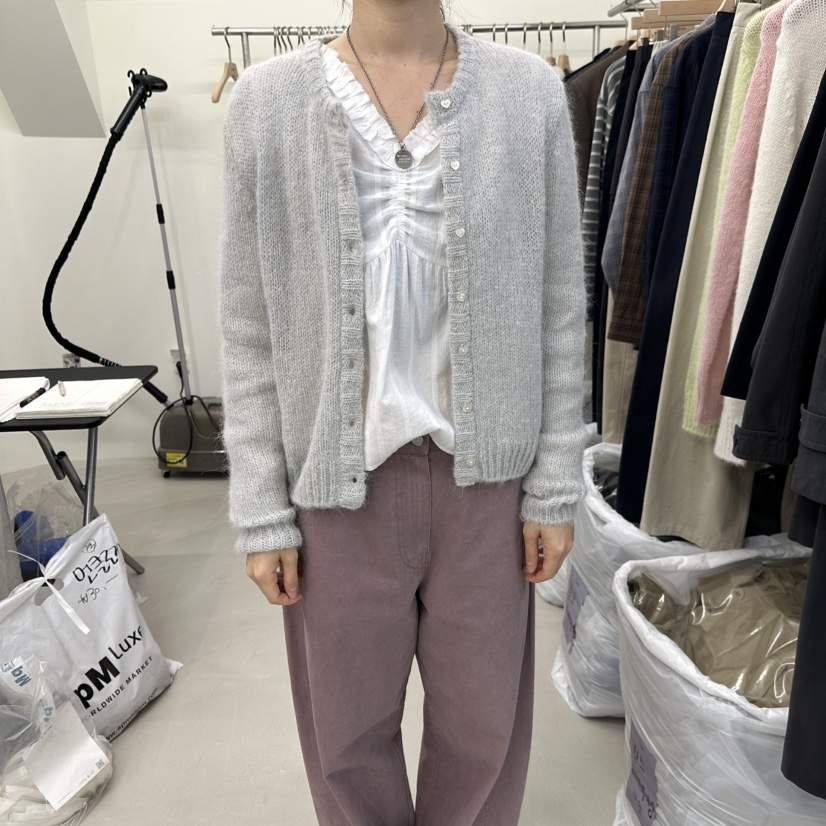 OREE韓國代購女士新款真品人氣推薦熱賣休閑時尚針織衫紐扣Oree針織衫