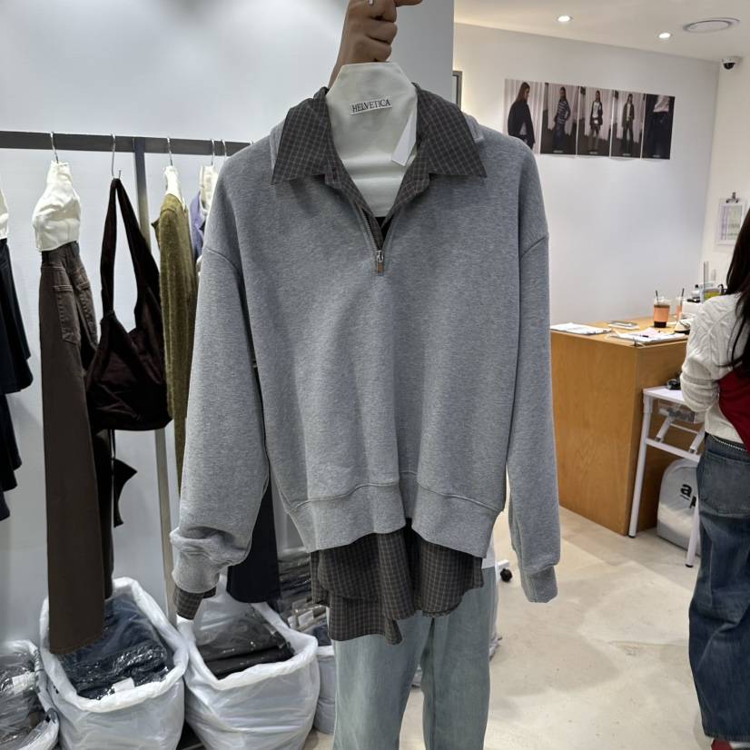 HELVETICA PLUS東大門實拍女士新品休閑真品推薦衛衣半拉鏈HELVETICA衛衣